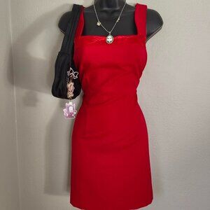 Vintage 90s Fitted Red Sleeveless Mini Dress Bite Me Size 11/12